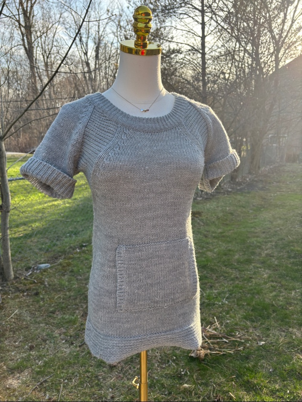 Lei Heather Gray Knit Mini Dress